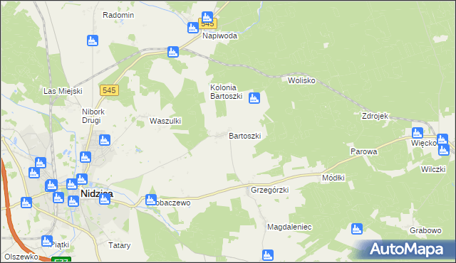 mapa Bartoszki, Bartoszki na mapie Targeo