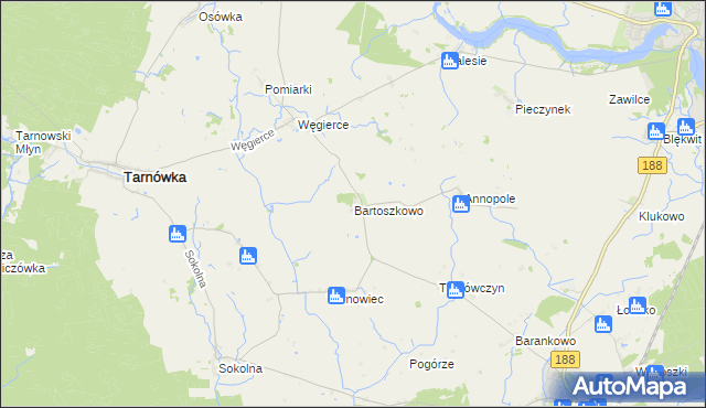 mapa Bartoszkowo, Bartoszkowo na mapie Targeo