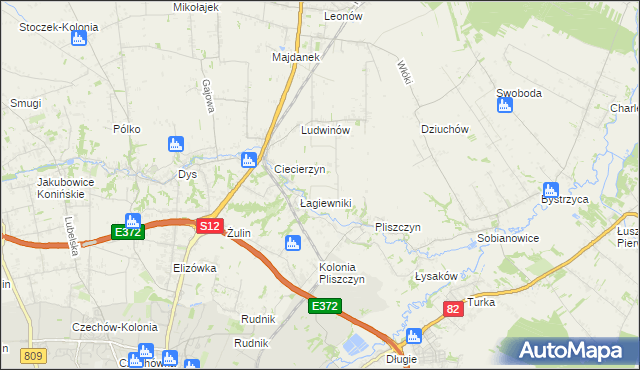 mapa Baszki gmina Niemce, Baszki gmina Niemce na mapie Targeo