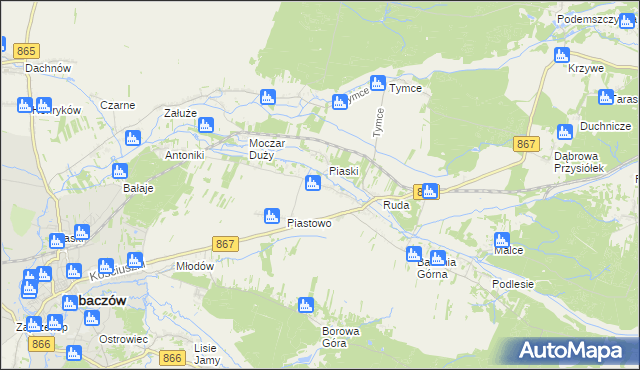 mapa Basznia Dolna, Basznia Dolna na mapie Targeo