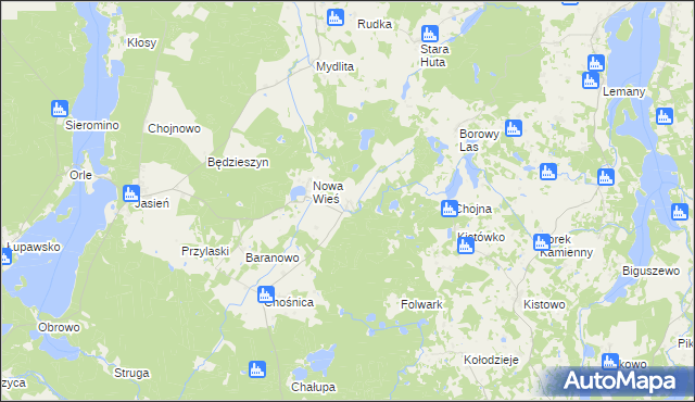 mapa Bawernica, Bawernica na mapie Targeo