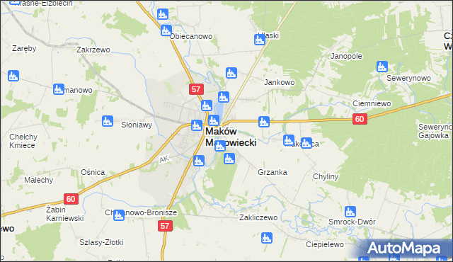 mapa Bazar gmina Szelków, Bazar gmina Szelków na mapie Targeo