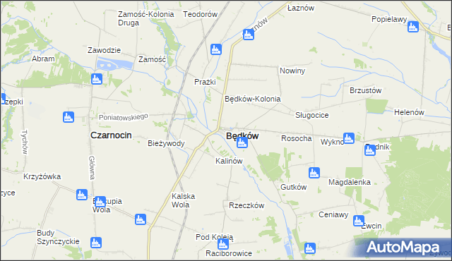 mapa Będków powiat tomaszowski, Będków powiat tomaszowski na mapie Targeo