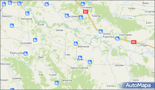 mapa Bednarze gmina Korytnica, Bednarze gmina Korytnica na mapie Targeo