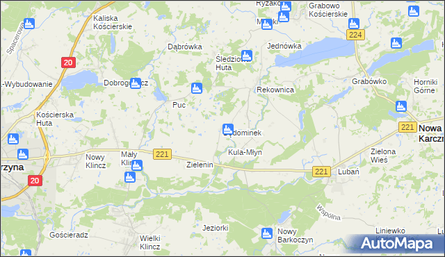 mapa Będominek, Będominek na mapie Targeo