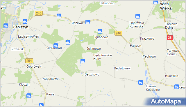 mapa Będzitowskie Huby, Będzitowskie Huby na mapie Targeo