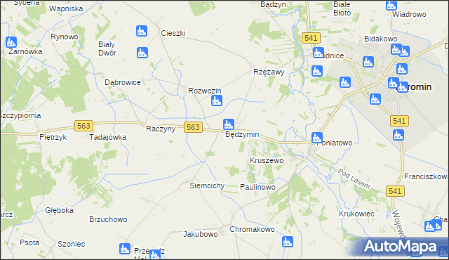 mapa Będzymin, Będzymin na mapie Targeo