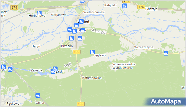 mapa Bęglewo, Bęglewo na mapie Targeo