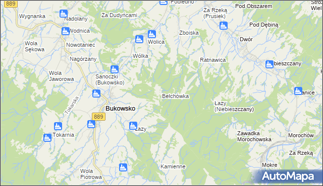 mapa Bełchówka, Bełchówka na mapie Targeo
