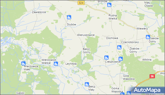 mapa Bełcz Górny, Bełcz Górny na mapie Targeo