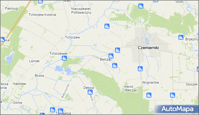 mapa Bełcząc gmina Czemierniki, Bełcząc gmina Czemierniki na mapie Targeo