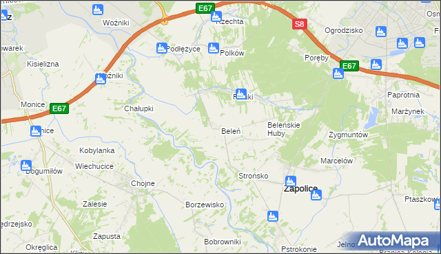 mapa Beleń, Beleń na mapie Targeo