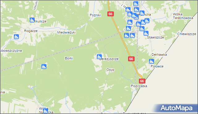 mapa Berezyszcze, Berezyszcze na mapie Targeo