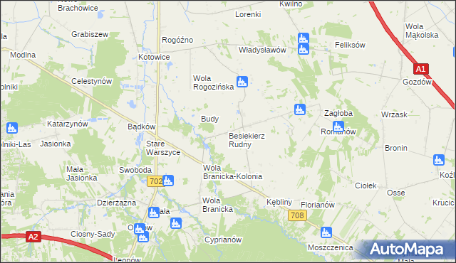 mapa Besiekierz Rudny, Besiekierz Rudny na mapie Targeo