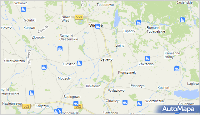 mapa Bętlewo, Bętlewo na mapie Targeo