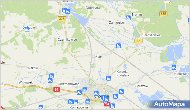 mapa Biała gmina Chojnów, Biała gmina Chojnów na mapie Targeo