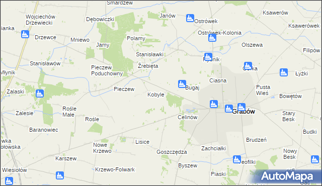 mapa Biała Góra gmina Grabów, Biała Góra gmina Grabów na mapie Targeo