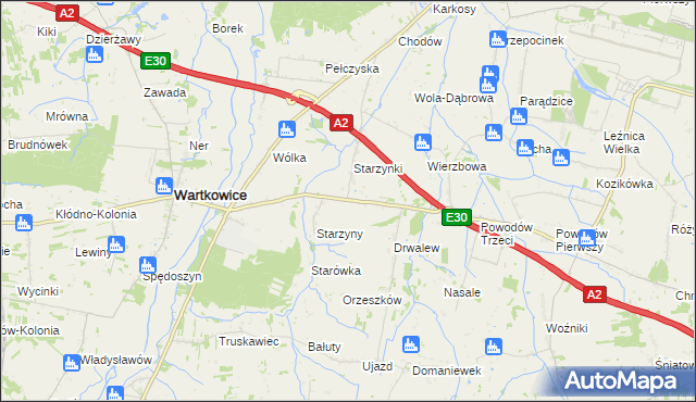 mapa Biała Góra gmina Wartkowice, Biała Góra gmina Wartkowice na mapie Targeo