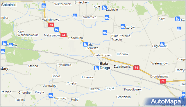 mapa Biała-Kopiec, Biała-Kopiec na mapie Targeo