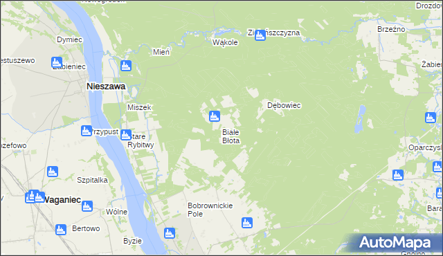 mapa Białe Błota gmina Bobrowniki, Białe Błota gmina Bobrowniki na mapie Targeo