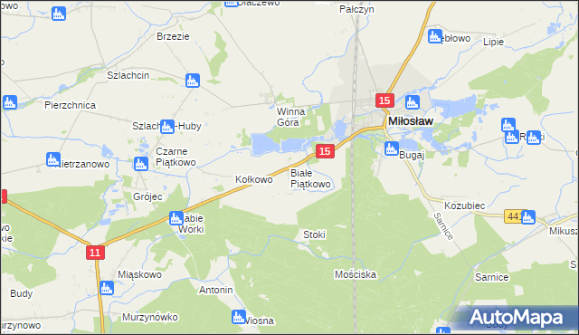 mapa Białe Piątkowo, Białe Piątkowo na mapie Targeo