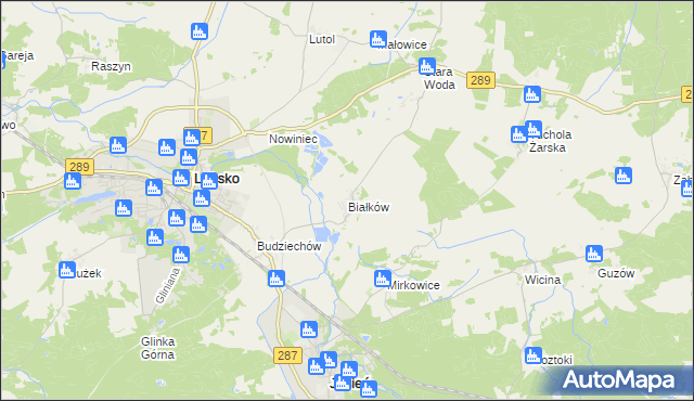 mapa Białków gmina Lubsko, Białków gmina Lubsko na mapie Targeo