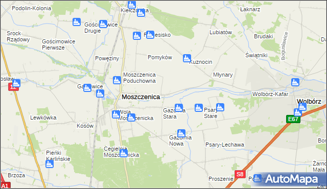 mapa Białkowice, Białkowice na mapie Targeo