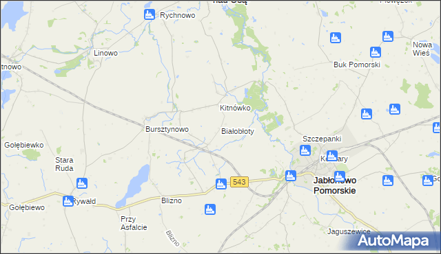 mapa Białobłoty gmina Świecie nad Osą, Białobłoty gmina Świecie nad Osą na mapie Targeo