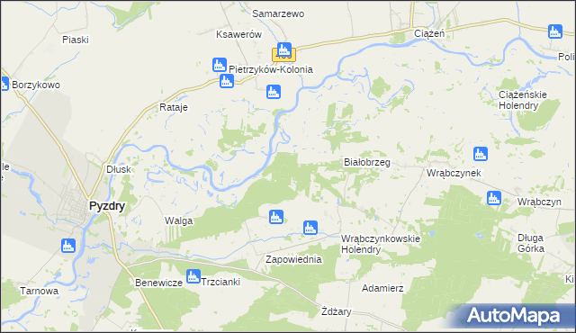 mapa Białobrzeg Ratajski, Białobrzeg Ratajski na mapie Targeo