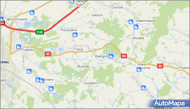 mapa Białogórze, Białogórze na mapie Targeo