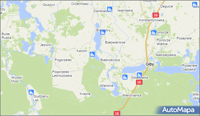 mapa Białorzeczka, Białorzeczka na mapie Targeo