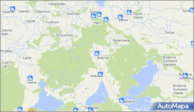 mapa Białykał, Białykał na mapie Targeo