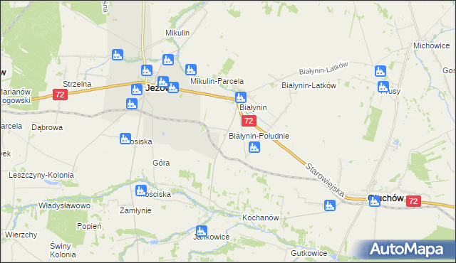 mapa Białynin-Południe, Białynin-Południe na mapie Targeo