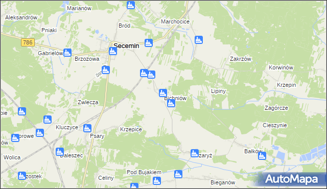 mapa Bichniów, Bichniów na mapie Targeo