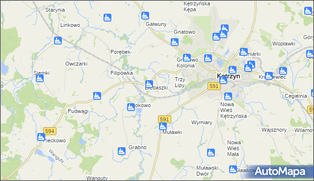 mapa Biedaszki Małe, Biedaszki Małe na mapie Targeo