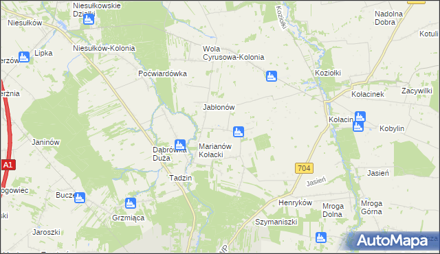 mapa Bielanki, Bielanki na mapie Targeo