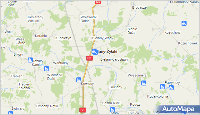 mapa Bielany-Jarosławy, Bielany-Jarosławy na mapie Targeo