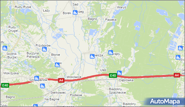 mapa Bielcza, Bielcza na mapie Targeo