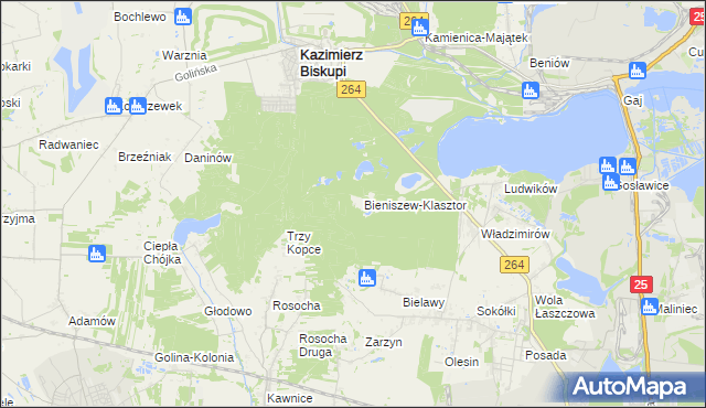 mapa Bieniszew, Bieniszew na mapie Targeo