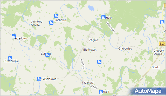 mapa Bieńkowo, Bieńkowo na mapie Targeo