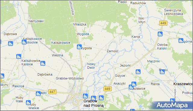 mapa Biernacice gmina Sieroszewice, Biernacice gmina Sieroszewice na mapie Targeo