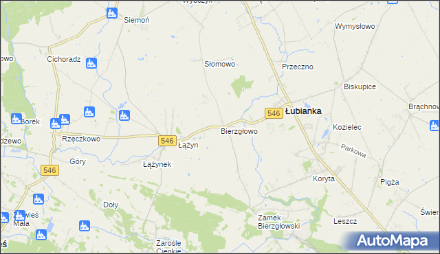 mapa Bierzgłowo, Bierzgłowo na mapie Targeo