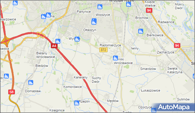 mapa Biestrzyków, Biestrzyków na mapie Targeo