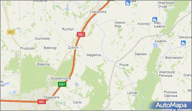 mapa Bilwinowo, Bilwinowo na mapie Targeo