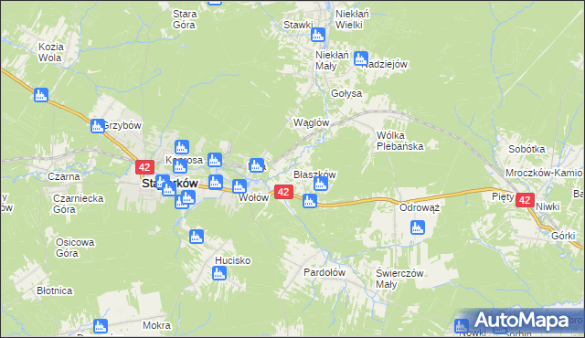 mapa Błaszków, Błaszków na mapie Targeo