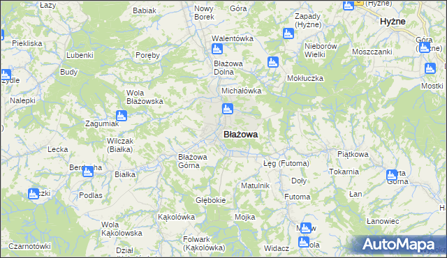 mapa Błażowa, Błażowa na mapie Targeo