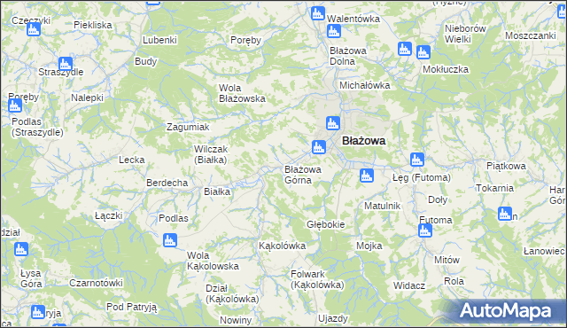 mapa Błażowa Górna, Błażowa Górna na mapie Targeo