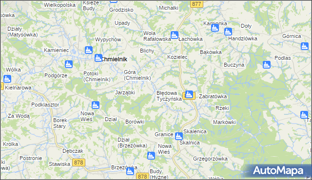 mapa Błędowa Tyczyńska, Błędowa Tyczyńska na mapie Targeo