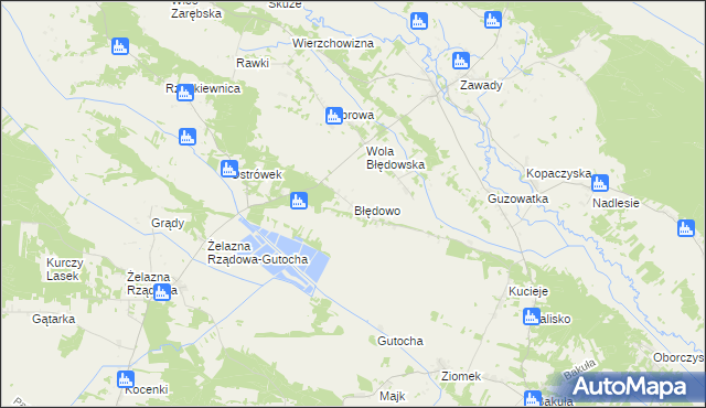 mapa Błędowo gmina Baranowo, Błędowo gmina Baranowo na mapie Targeo