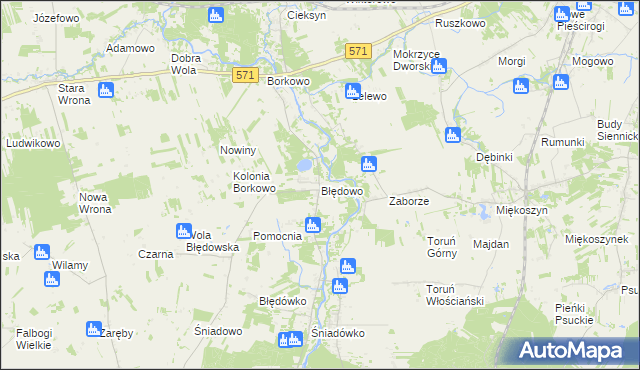 mapa Błędowo gmina Pomiechówek, Błędowo gmina Pomiechówek na mapie Targeo